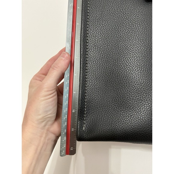 COACH Relay Tote Bag CH756 - Black Polished Pebble Leather Brown -Tanned Leather - Picture 6 of 16